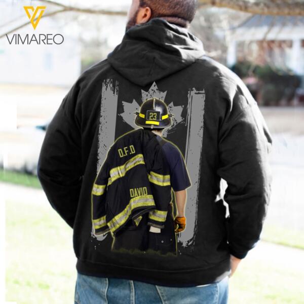 Personalized Canadian Firefighter Hoodie Printed 22FEB-DT10