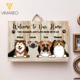 PERSONALIZED WELCOME TO OUR HOME DOG & CAT WOOD SIGN 22FEB-DT28