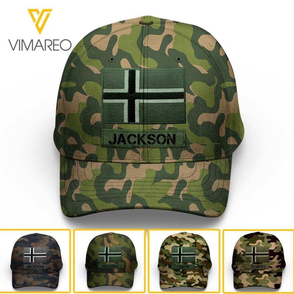 Personalized Norwegian Soldier/Veterans Camo Peaked Cap 22MAR-LN04