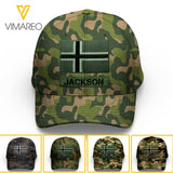 Personalized Norwegian Soldier/Veterans Camo Peaked Cap 22MAR-LN04