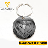 PERSONALIZED PARENT WITH KID  HAND HEART KEYCHAIN MTHC0703