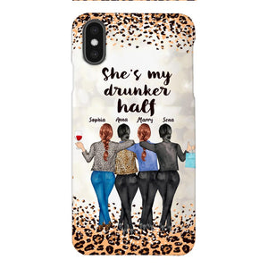 Personalized Besties Drunk Half Phone Case Printed 22MAR-HC10