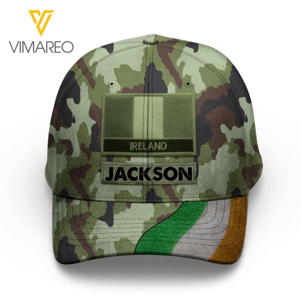 Personalized Irish Soldier Camo Peaked Cap Printed 22MAR-LN11