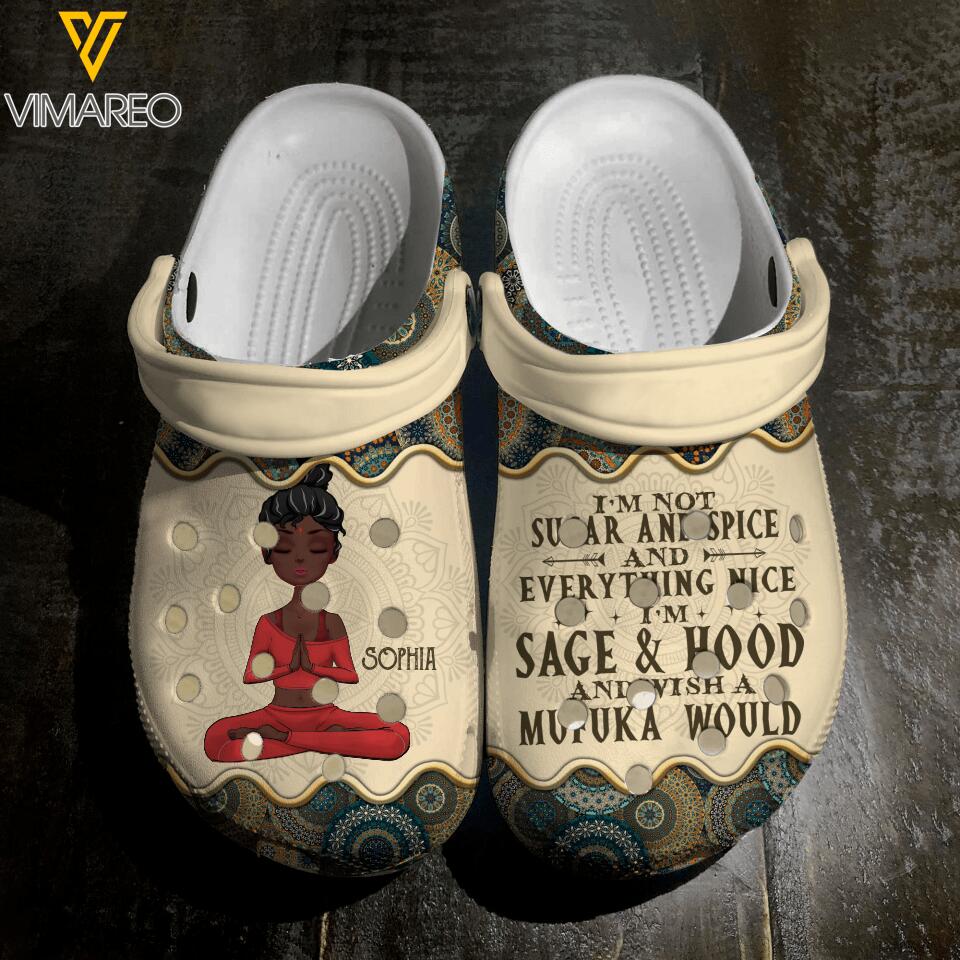 Personalized Yoga Girl Clog Slipper Shoes Printed 22MAR-DT11