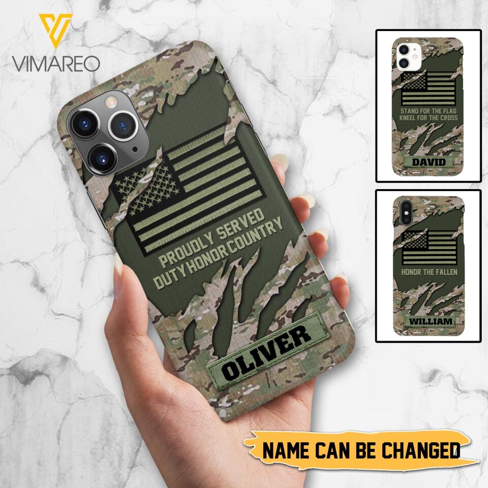 PERSONALIZED U.S VETERAN CAMO PHONECASE QTTN1803