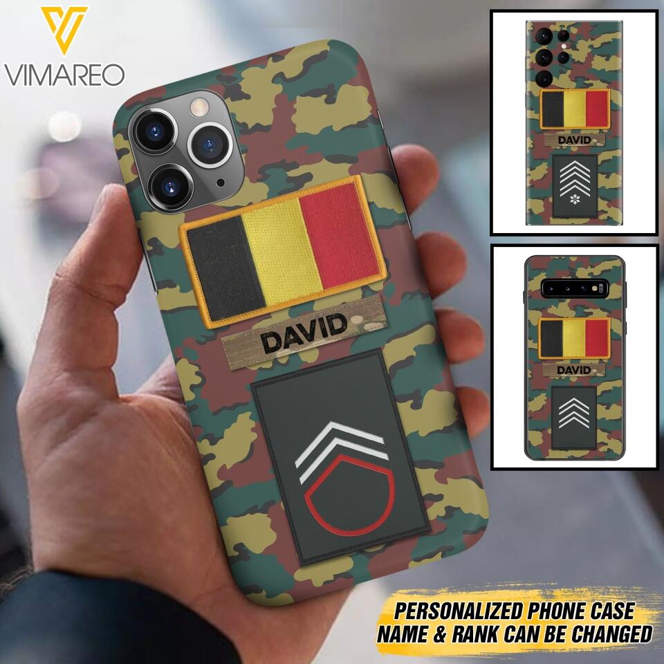 PERSONALIZED BELGIUM VETERAN CAMO PHONECASE MTDT2103