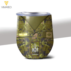 Personalized Canadian Soldier/Veterans Tumbler Printed 22MAR-HQ22