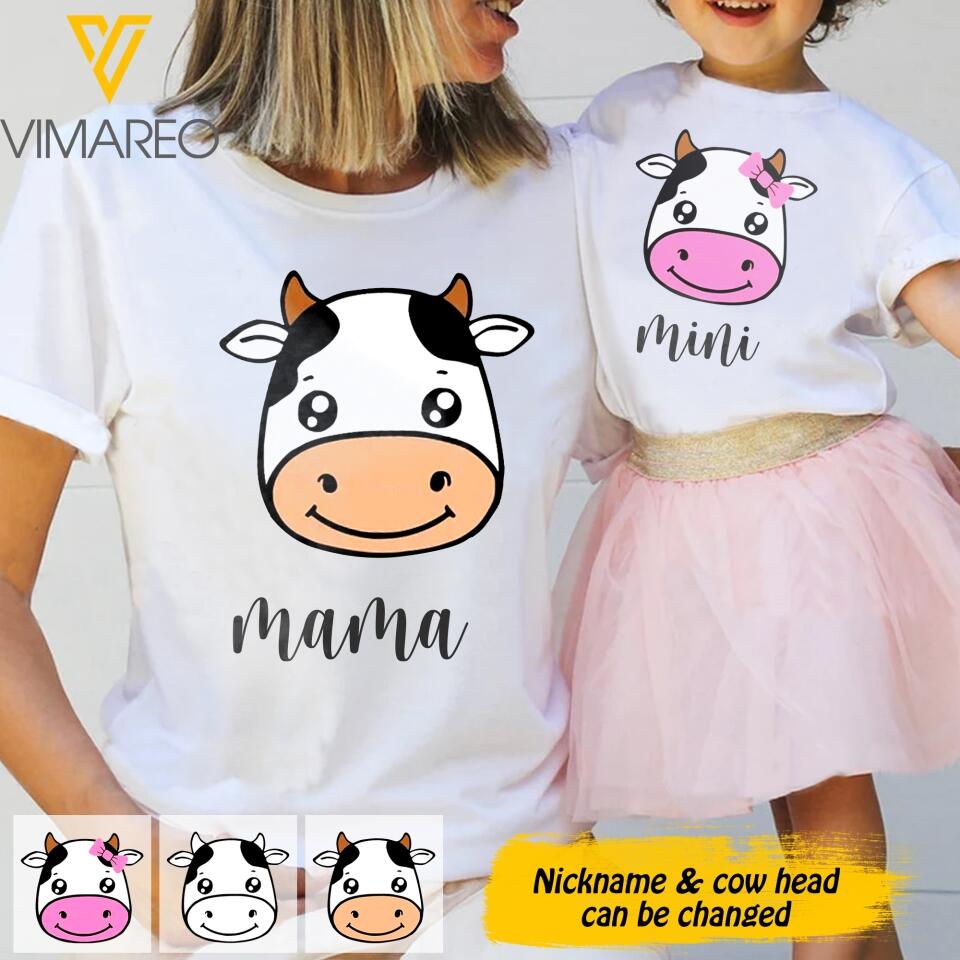 PERSONALIZED GRANDMA COW WOMEN OR KID'S TSHIRT QTDT2303