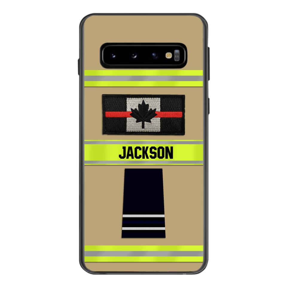 Personalized Canadian Firefighter Rank Phone Case Printed MTDT2403