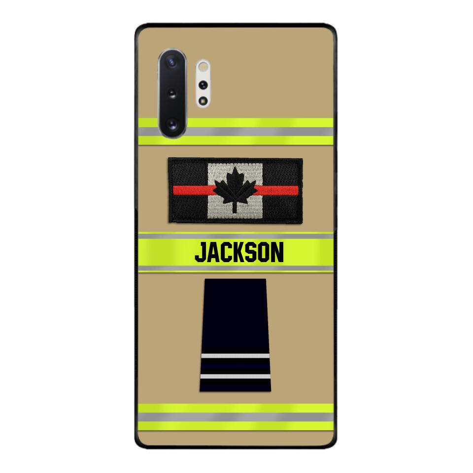 Personalized Canadian Firefighter Rank Phone Case Printed MTDT2403