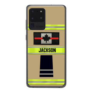 Personalized Canadian Firefighter Rank Phone Case Printed MTDT2403