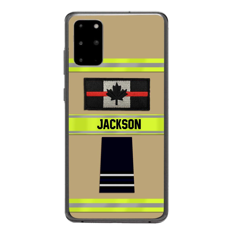 Personalized Canadian Firefighter Rank Phone Case Printed MTDT2403