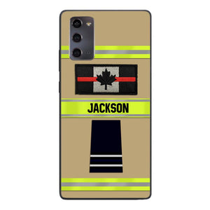 Personalized Canadian Firefighter Rank Phone Case Printed MTDT2403