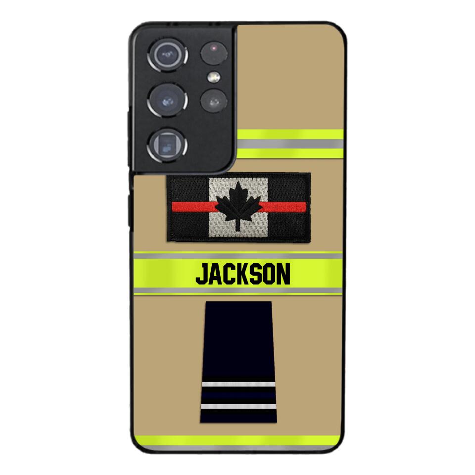 Personalized Canadian Firefighter Rank Phone Case Printed MTDT2403