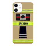 Personalized Canadian Firefighter Rank Phone Case Printed MTDT2403