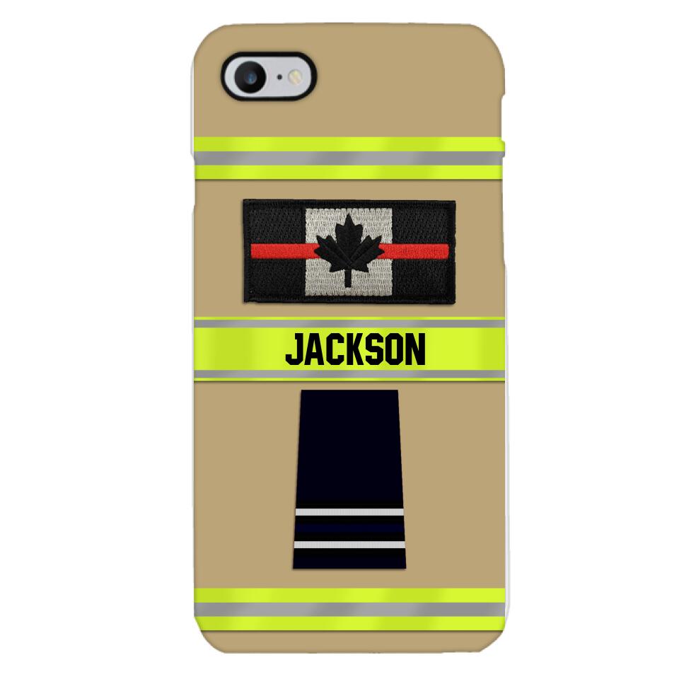 Personalized Canadian Firefighter Rank Phone Case Printed MTDT2403