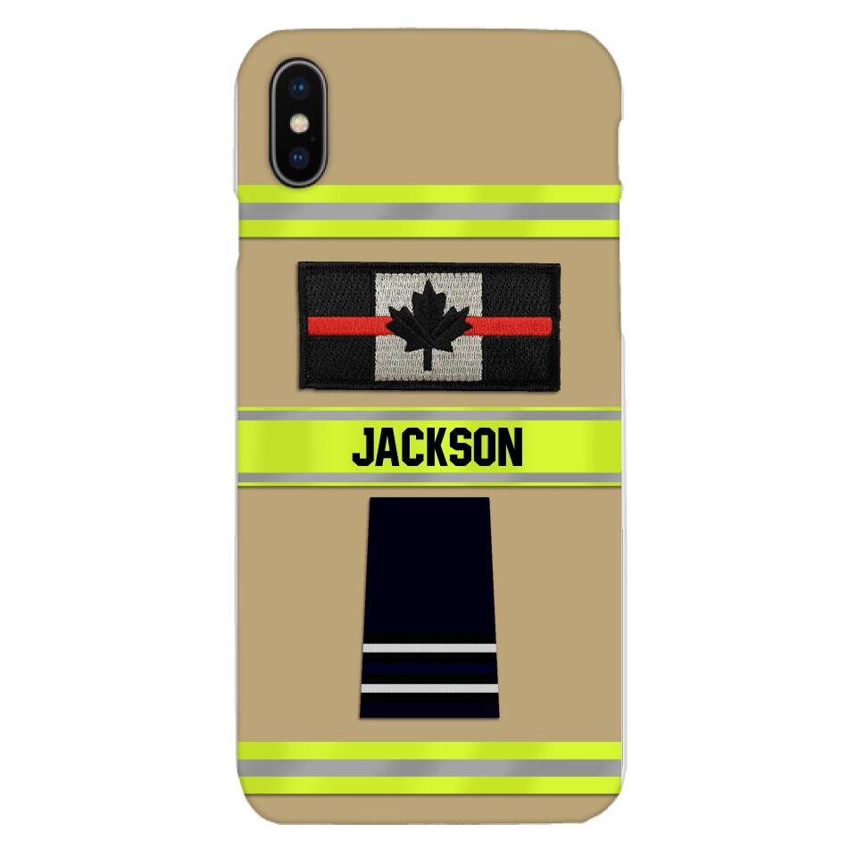 Personalized Canadian Firefighter Rank Phone Case Printed MTDT2403