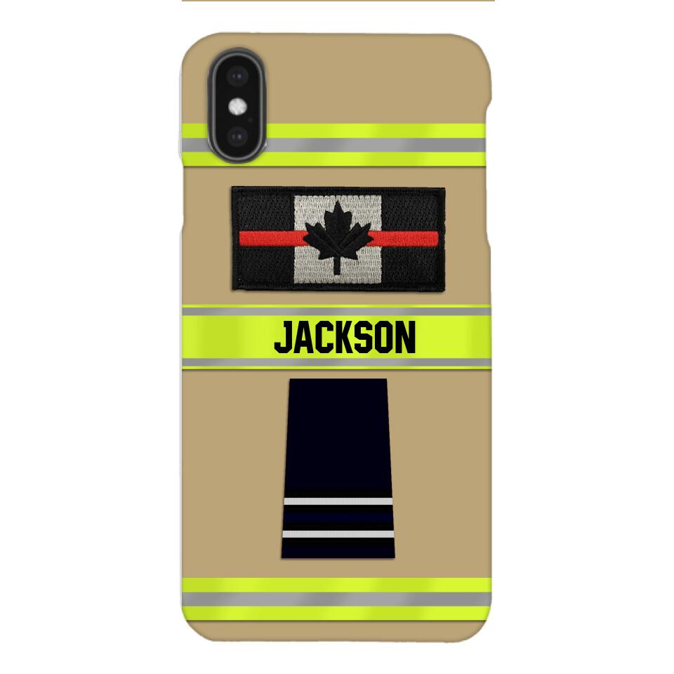 Personalized Canadian Firefighter Rank Phone Case Printed MTDT2403