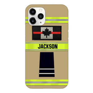 Personalized Canadian Firefighter Rank Phone Case Printed MTDT2403