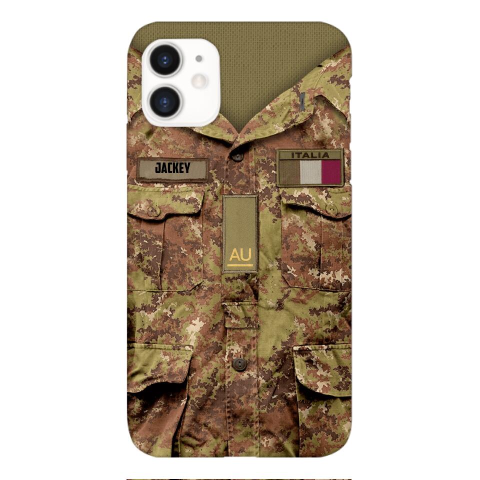 Personalized Italian Soldier/Veterans Phone Case Printed 22MAR-HQ31