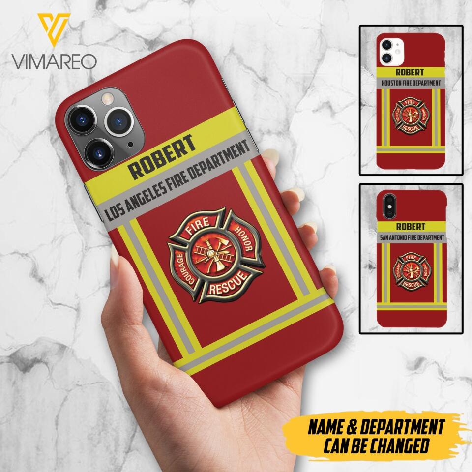 Personalized U.S Firefighter Phone Case Printed 22APR-LN01