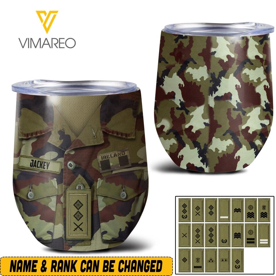 Personalized Irish Soldier/Veterans Tumbler Printed 22APR-HQ04