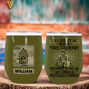 Personalized U.S Soldier Wine Tumbler Printed 22APR-HQ07