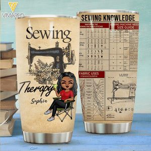 Personalized Sewing is My Therapy Tumbler Printed QTTN0804