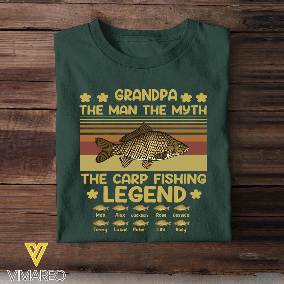 PERSONALIZED GRANDPA THE MAN THE MYTH THE CARP FISHING LEGEN TSHIRT QTHC1204