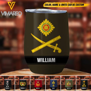 Personalized British Soldier Wine Tumbler Printed 22APR-DT13