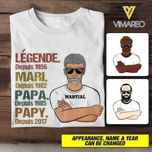 Personalized Grandpa French Tshirt Printed 22APR-MQ15