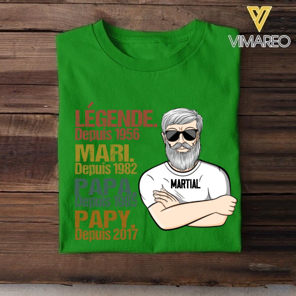 Personalized Grandpa French Tshirt Printed 22APR-MQ15