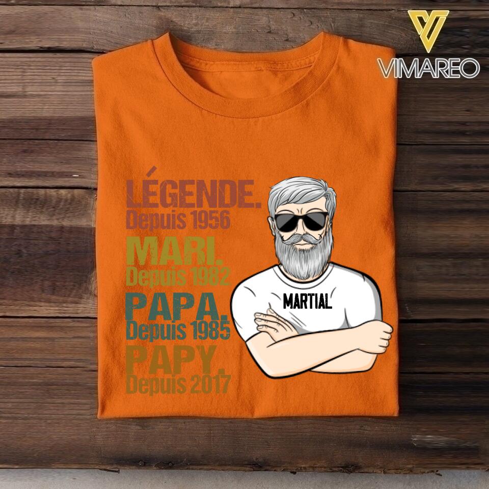 Personalized Grandpa French Tshirt Printed 22APR-MQ15