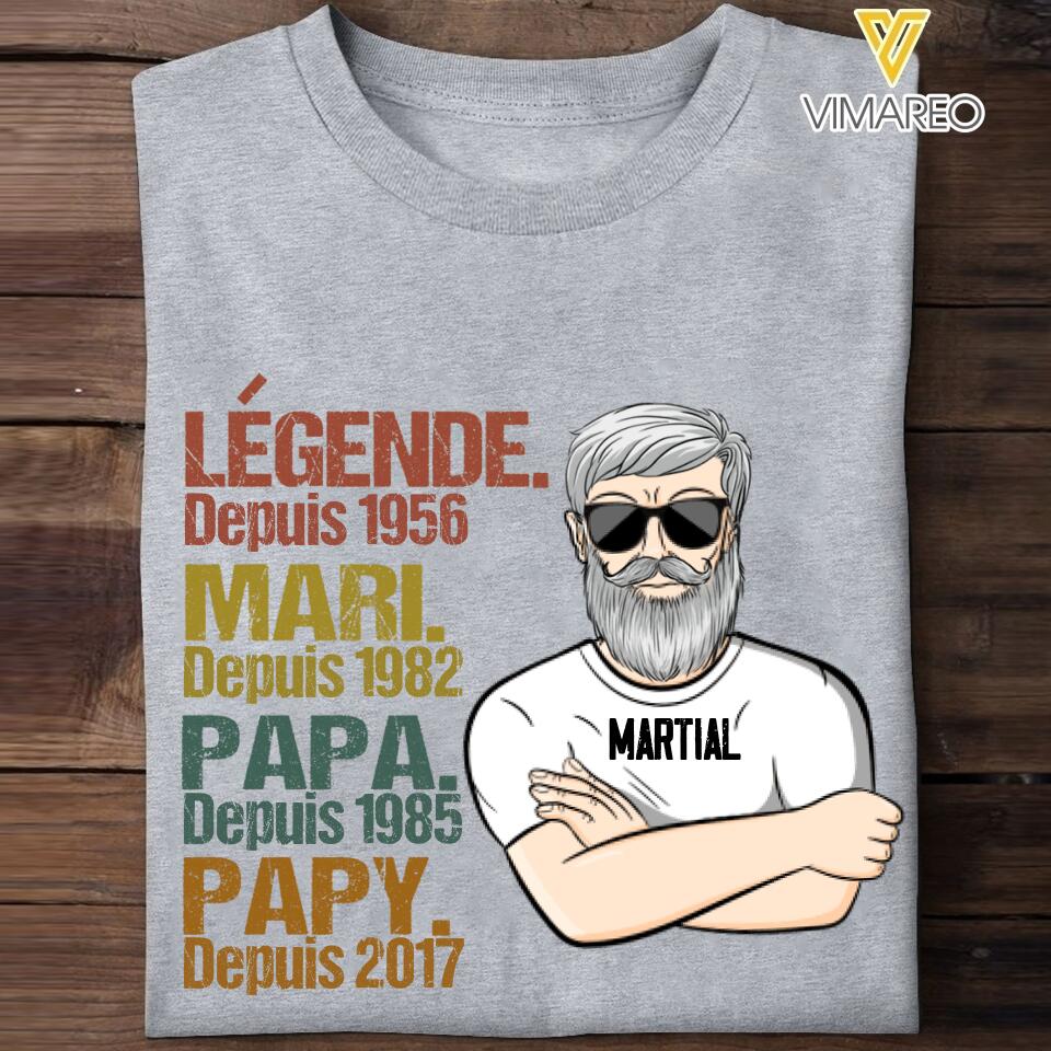 Personalized Grandpa French Tshirt Printed 22APR-MQ15