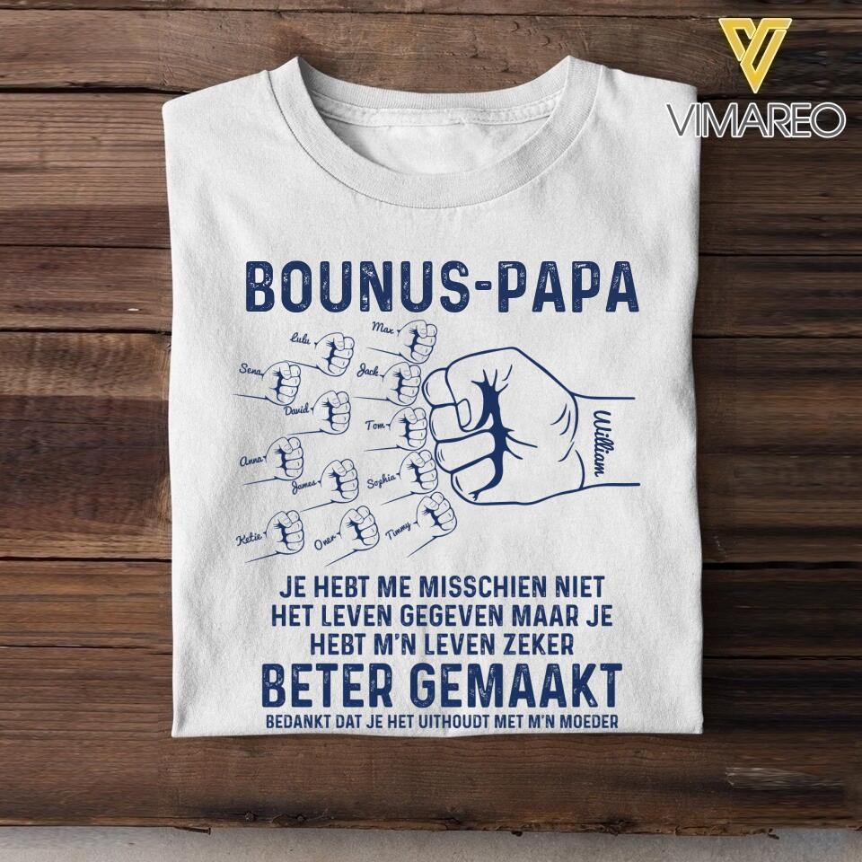 Personalized Bounus-Papa Tshirt Printed 22APR-DT15