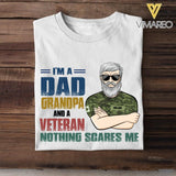 Personalized Canadian Veterans Dad Grandpa Tshirt Printed 22APR-LN15