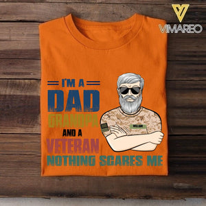 Personalized U.S Veterans Dad Grandpa Tshirt Printed 22APR-LN15