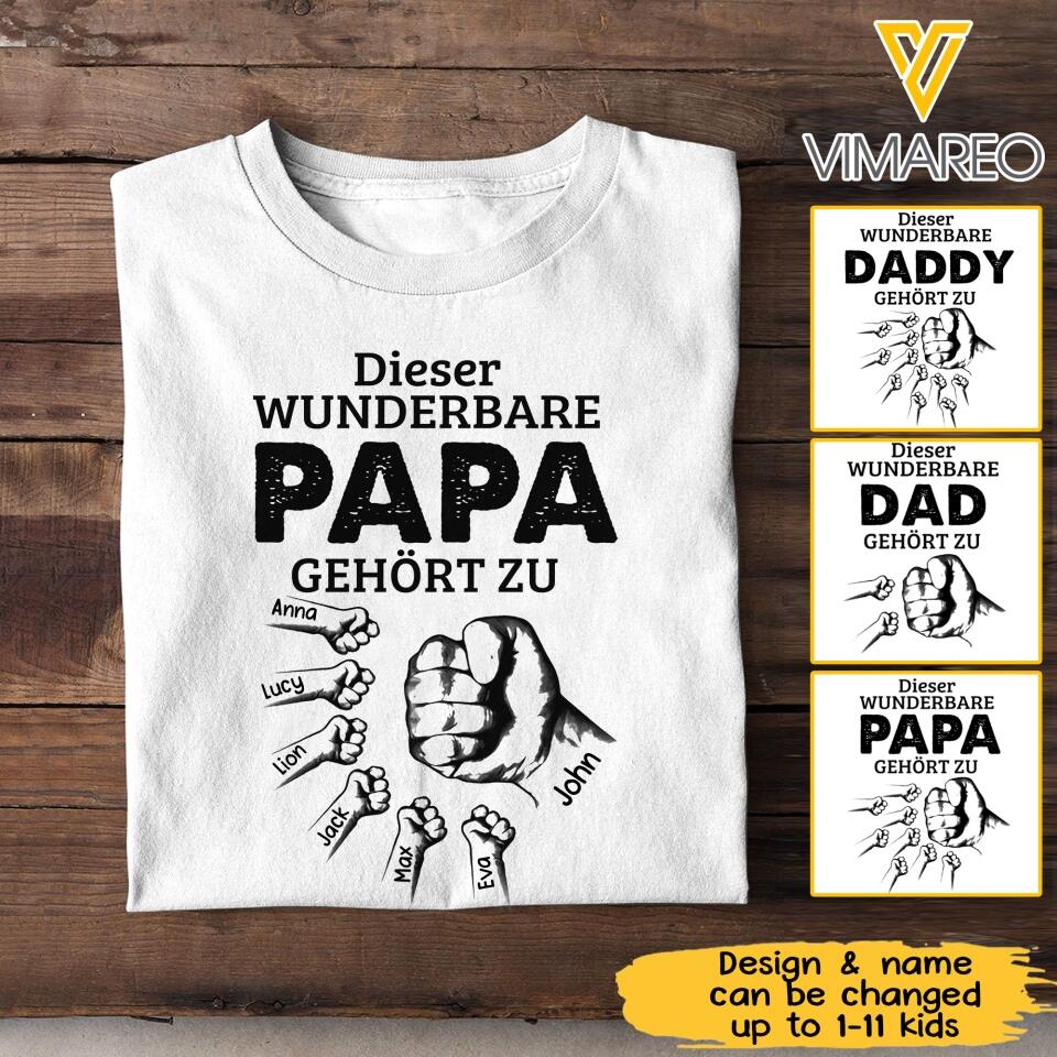 Personalized Dieser Wunderbare Papa Gehört zu Tshirt Printed 22APR-LN16