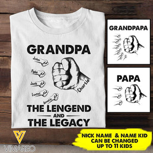 Personalized Grandpa The Legend And The Legacy Tshirt Printed 3C 1804