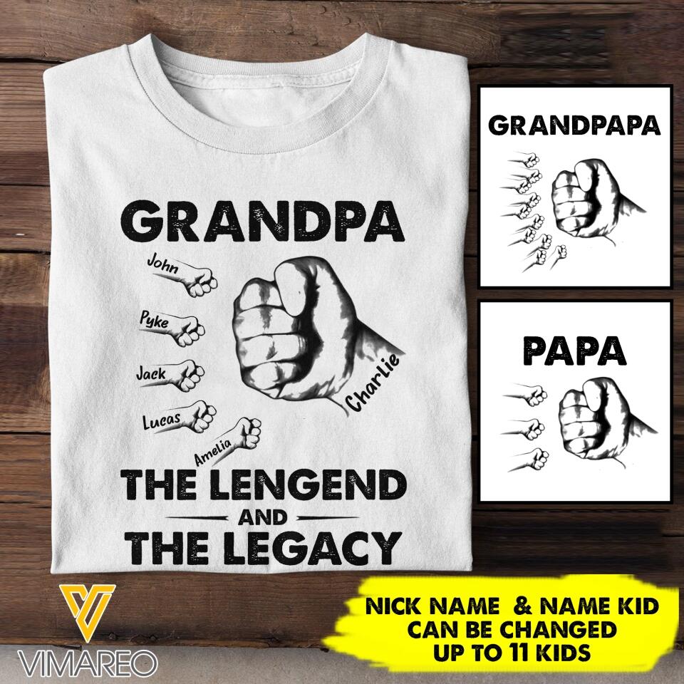 Personalized Grandpa The Legend And The Legacy Tshirt Printed 3C 1804