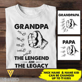 Personalized Grandpa The Legend And The Legacy Tshirt Printed 3C 1804