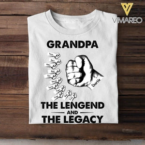 Personalized Grandpa The Legend And The Legacy Tshirt Printed 3C 1804