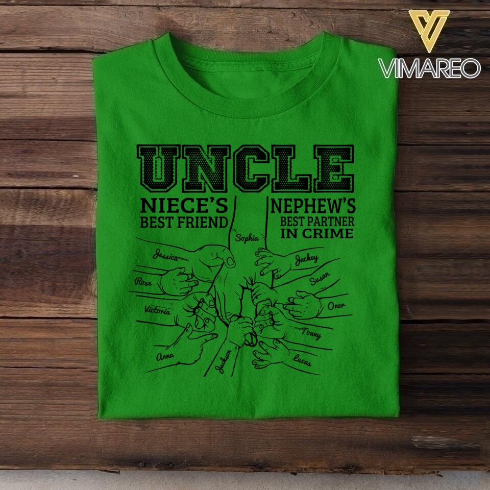 Personalized Uncle Niece's Best Friend Nephew's Best Partner in Crime Tshirt QTDT1804