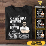 Personalized Grandpa The Legend Tshirt Printed 3N 1804