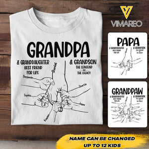 Personalized Grandpa Grandson Granddaughter Father's day shirt