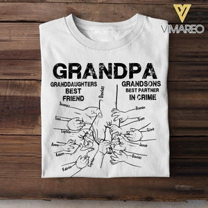 Personalized Grandpa Grandson Granddaughter Father's day Tshirt Printed 22APR-HC19