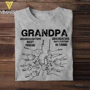 Personalized Grandpa Grandson Granddaughter Father's day Tshirt Printed 22APR-HC19