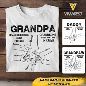 Personalized Grandpa Grandson Granddaughter Father's day Tshirt Printed 22APR-HC19