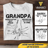 Personalized Grandpa Grandson Granddaughter Father's day Tshirt Printed 22APR-HC19