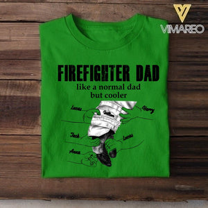 Personalized Firefighter Dad Tshirt Printed 22APR-DT19